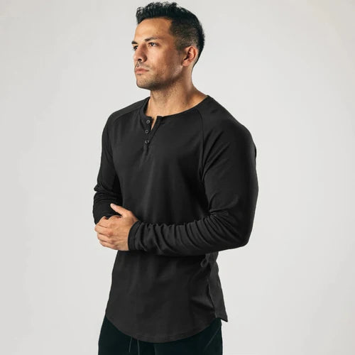 Men's Long-Sleeve Henley Shirt