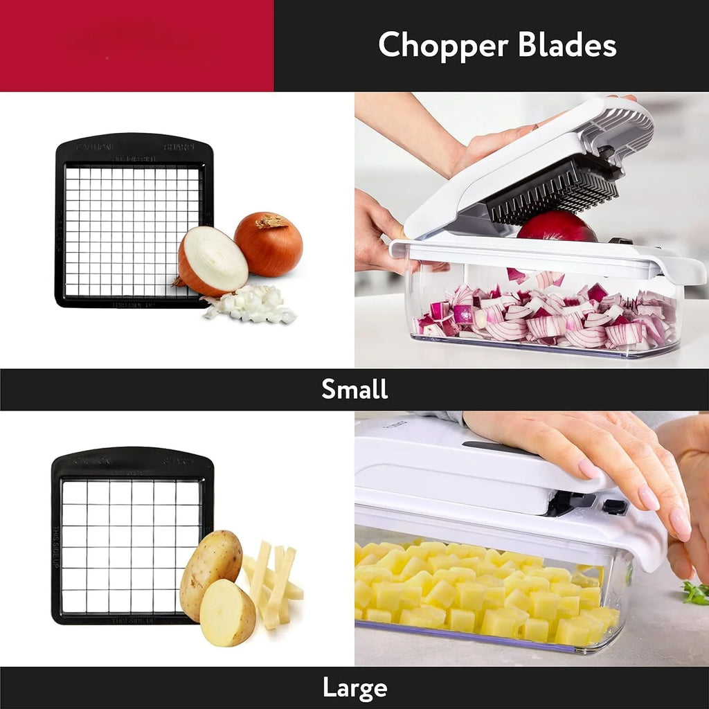 Vegetable Chopper with Container and Spiral Cutter