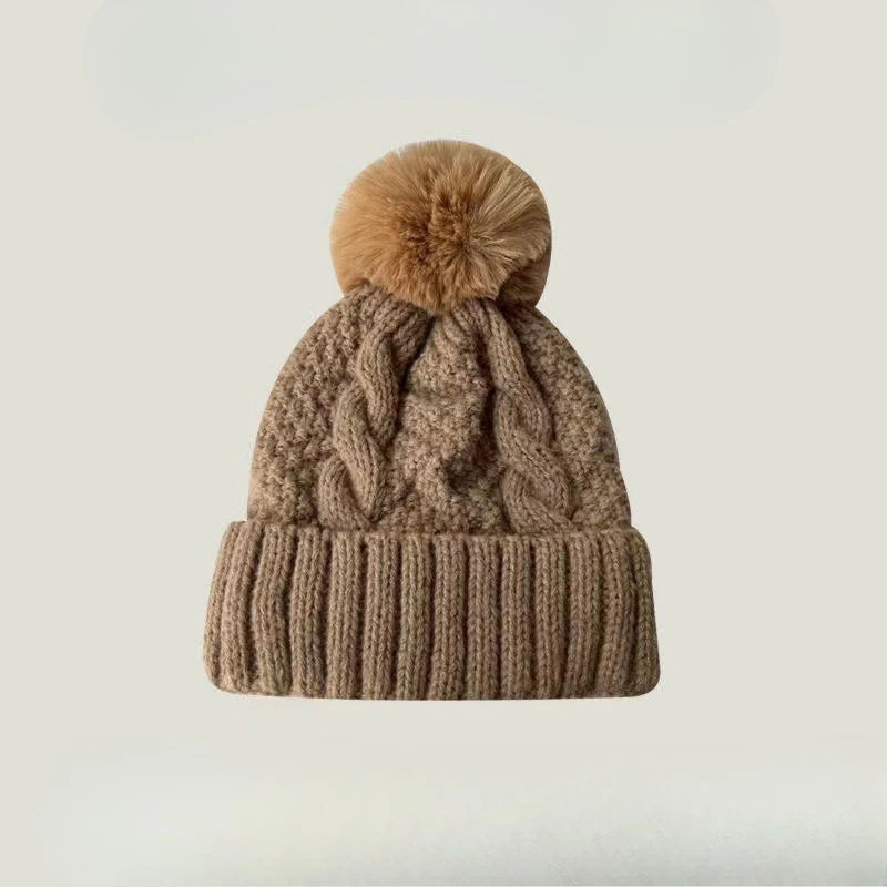 Cable Knit Pom Beanie
