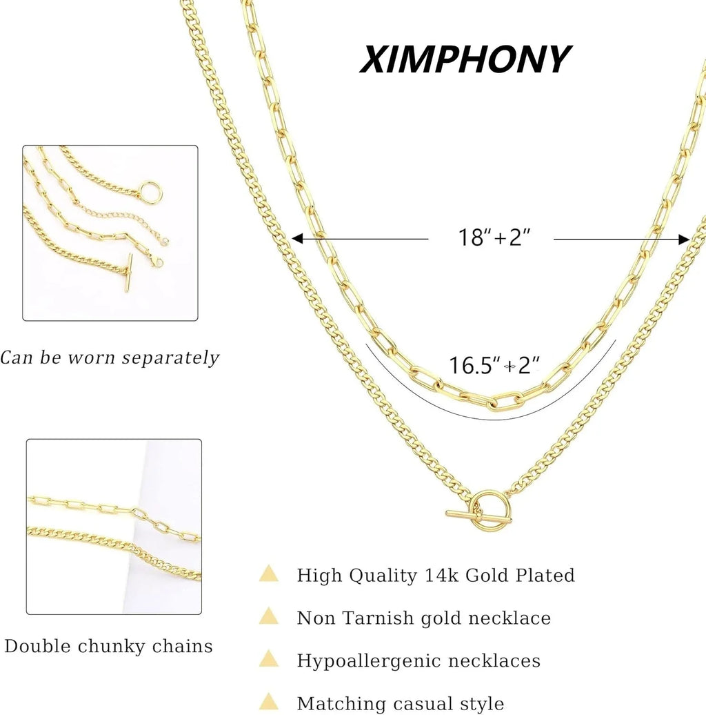 Gold-Tone Layered Chain Necklace