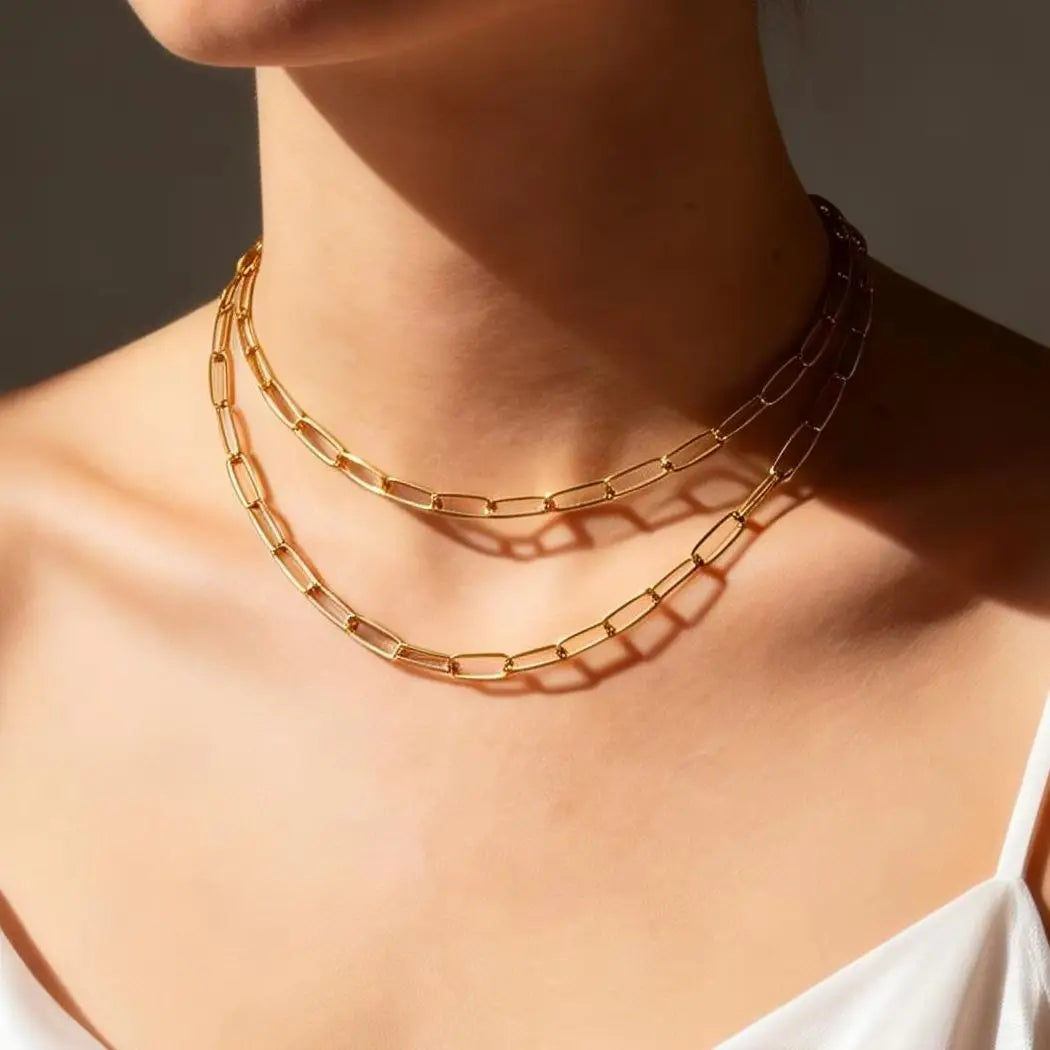 Gold-Tone Paperclip Lariat Necklace