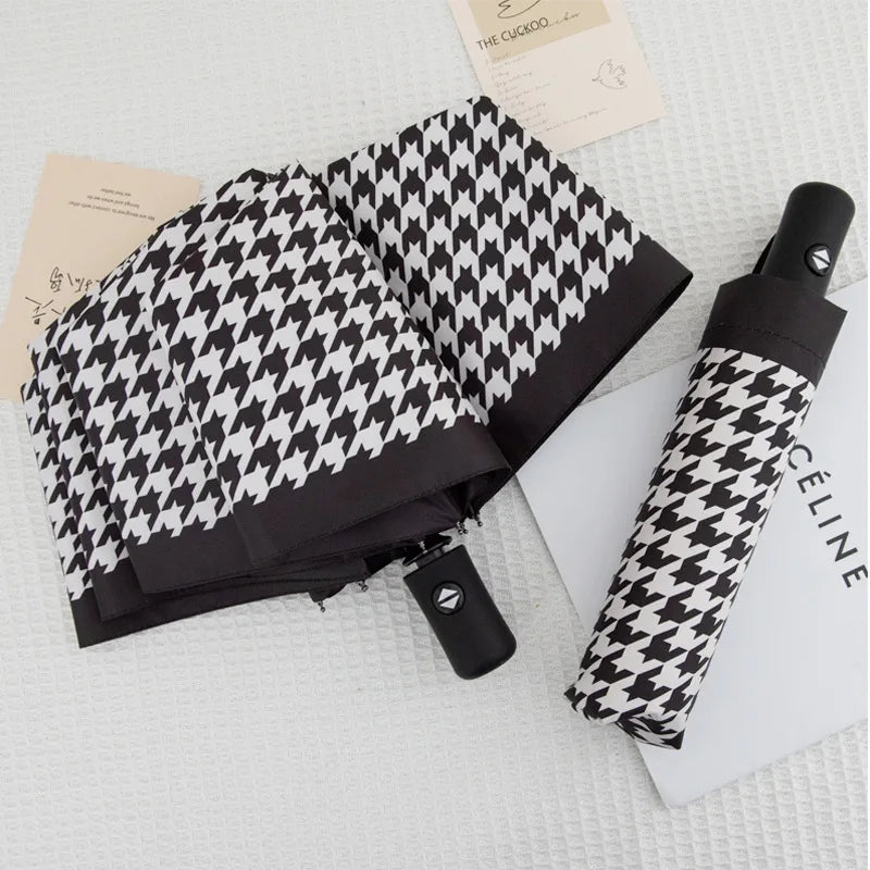 Houndstooth Folding Umbrella