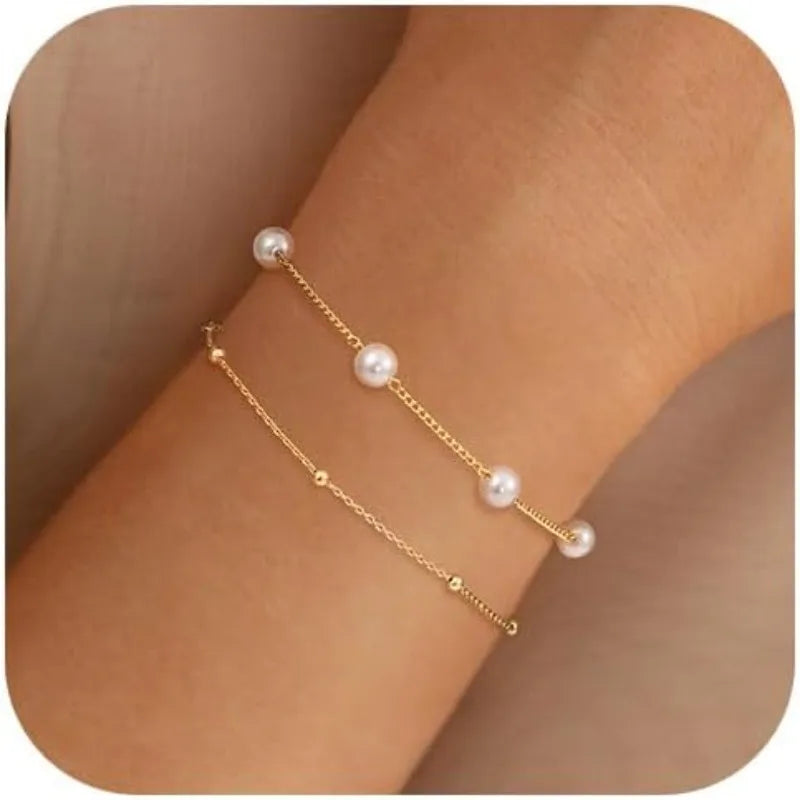 Gold-Tone Faux Pearl Bracelet