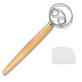 Bread Dough Whisk with Wooden Handle