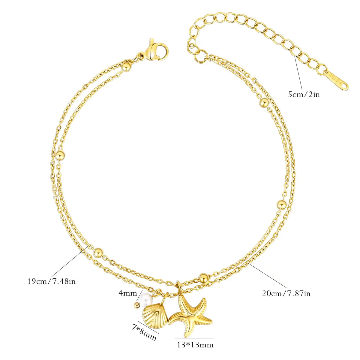 Gold-Tone Starfish Shell Anklet