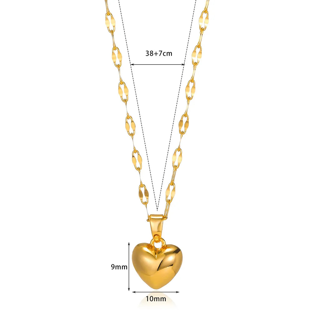 Gold Heart Pendant Necklace