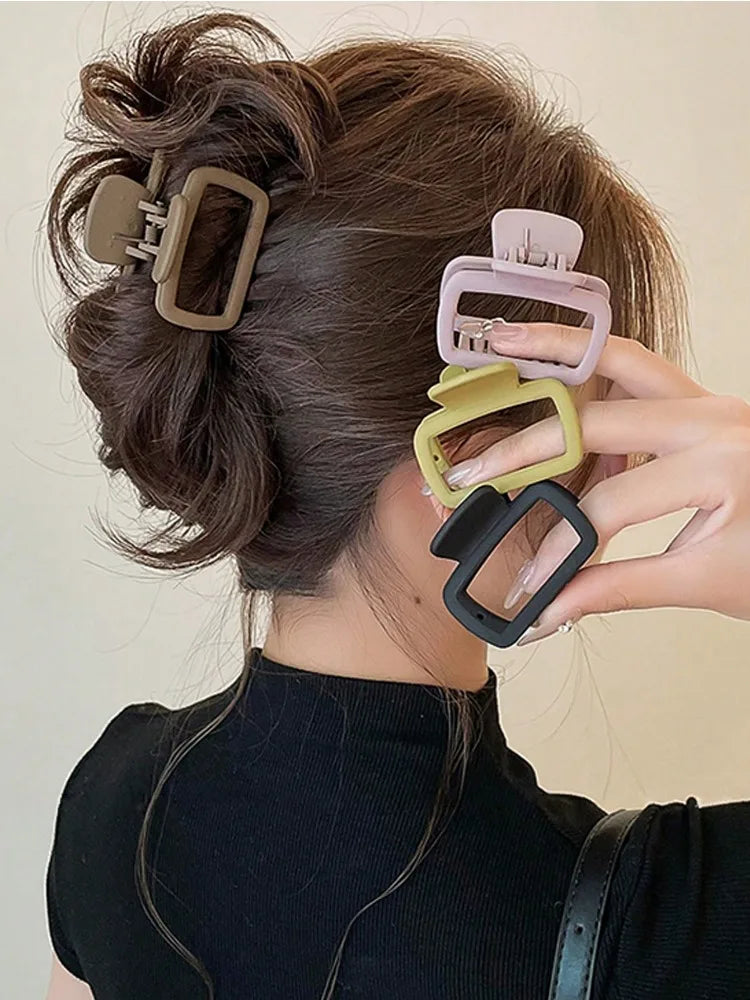 Matte Square Claw Clips, 4 Pack