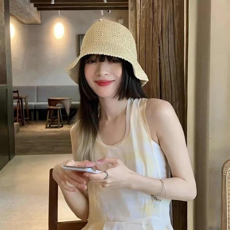 Woven Straw Bucket Hat