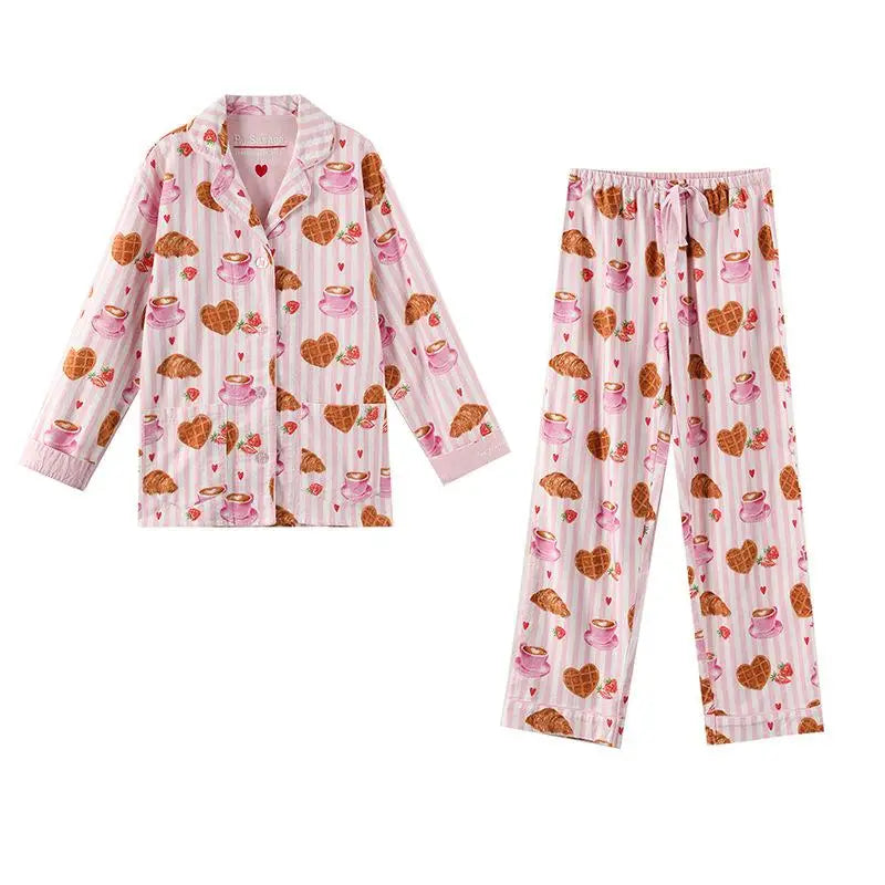 Women's Cartoon Print 2-Piece Pajama Set