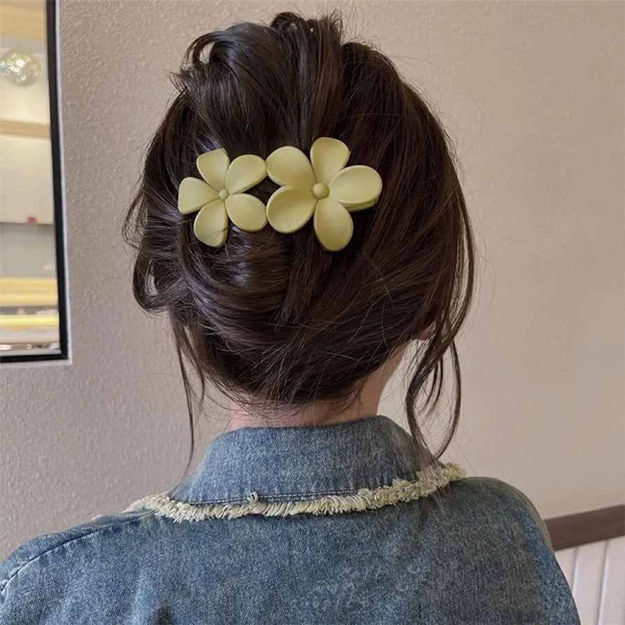 Matte Flower Hair Clips