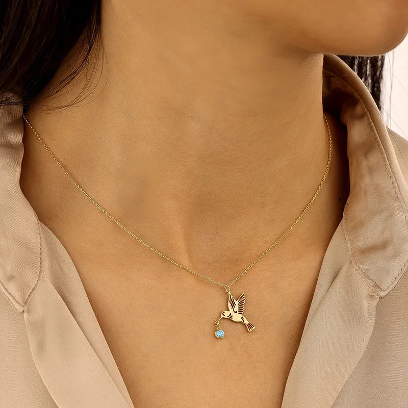 Gold-Tone Birthstone Pendant Necklace