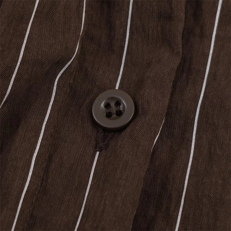 Women's Brown Striped Shirt