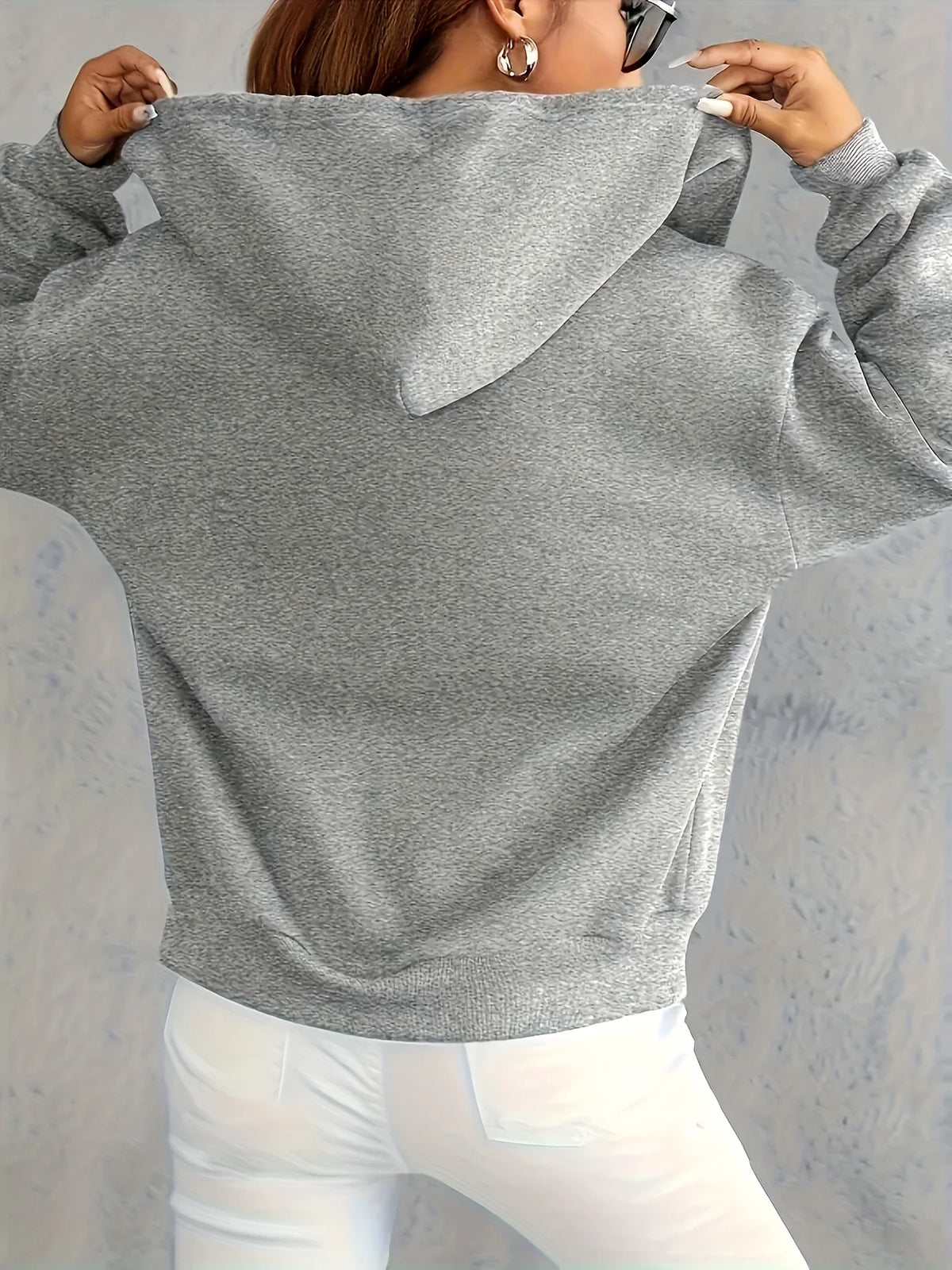 Women's Zip-Up Hoodie with Print