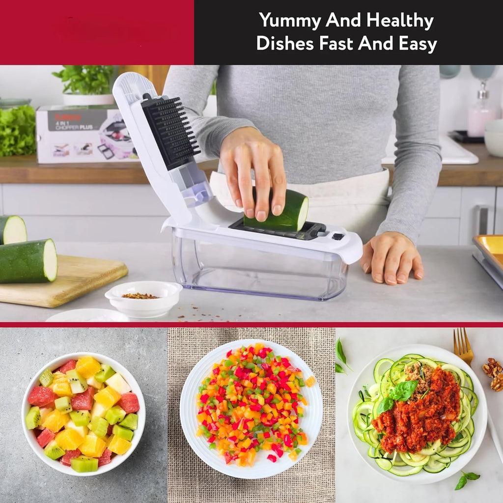 Vegetable Chopper with Container and Spiral Cutter