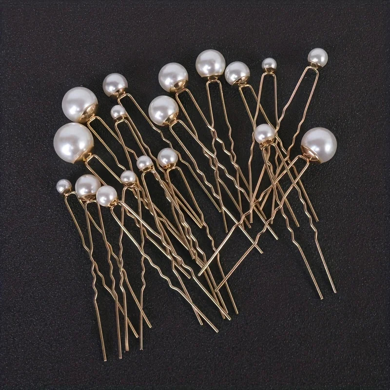 Faux Pearl Hair Pins, 18 Pack
