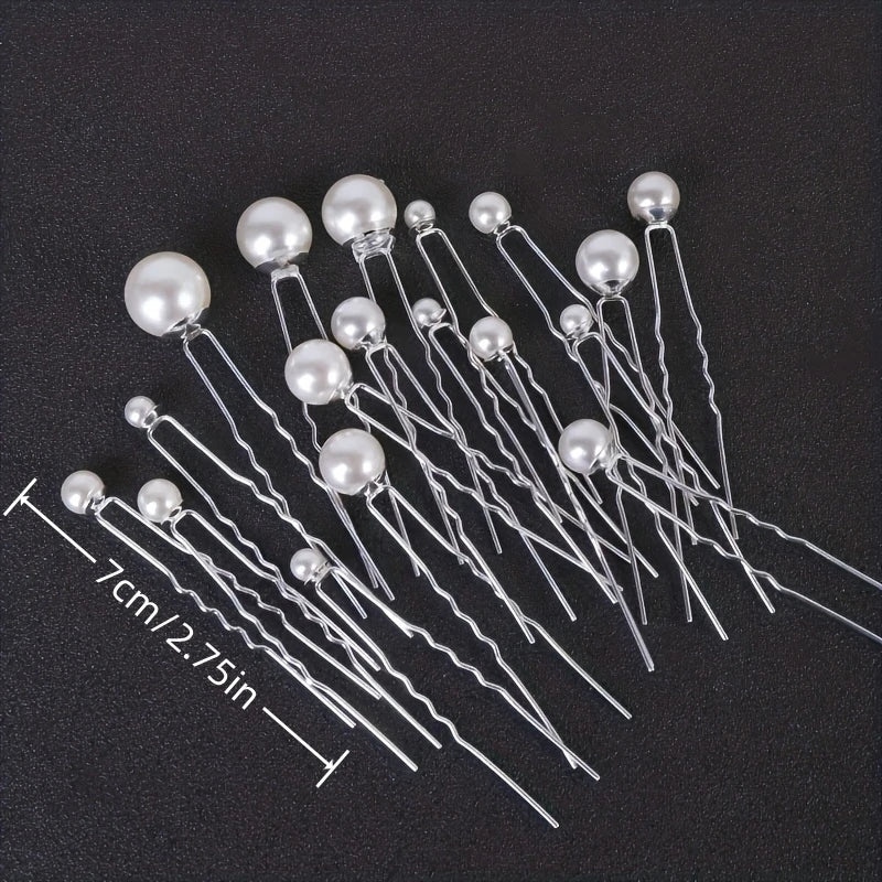 Faux Pearl Hair Pins, 18 Pack