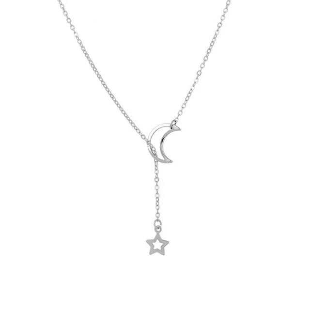 Gold-Tone Moon and Star Necklace