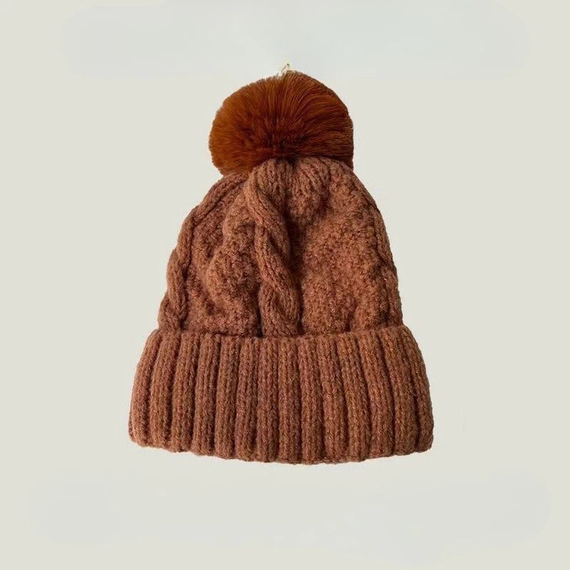 Cable Knit Pom Beanie