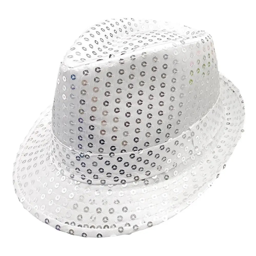 Durable Sequins Jazz Hat Party Shiny Masquerade Panama Cap Stage Cosplay Dance Performance Hat Party