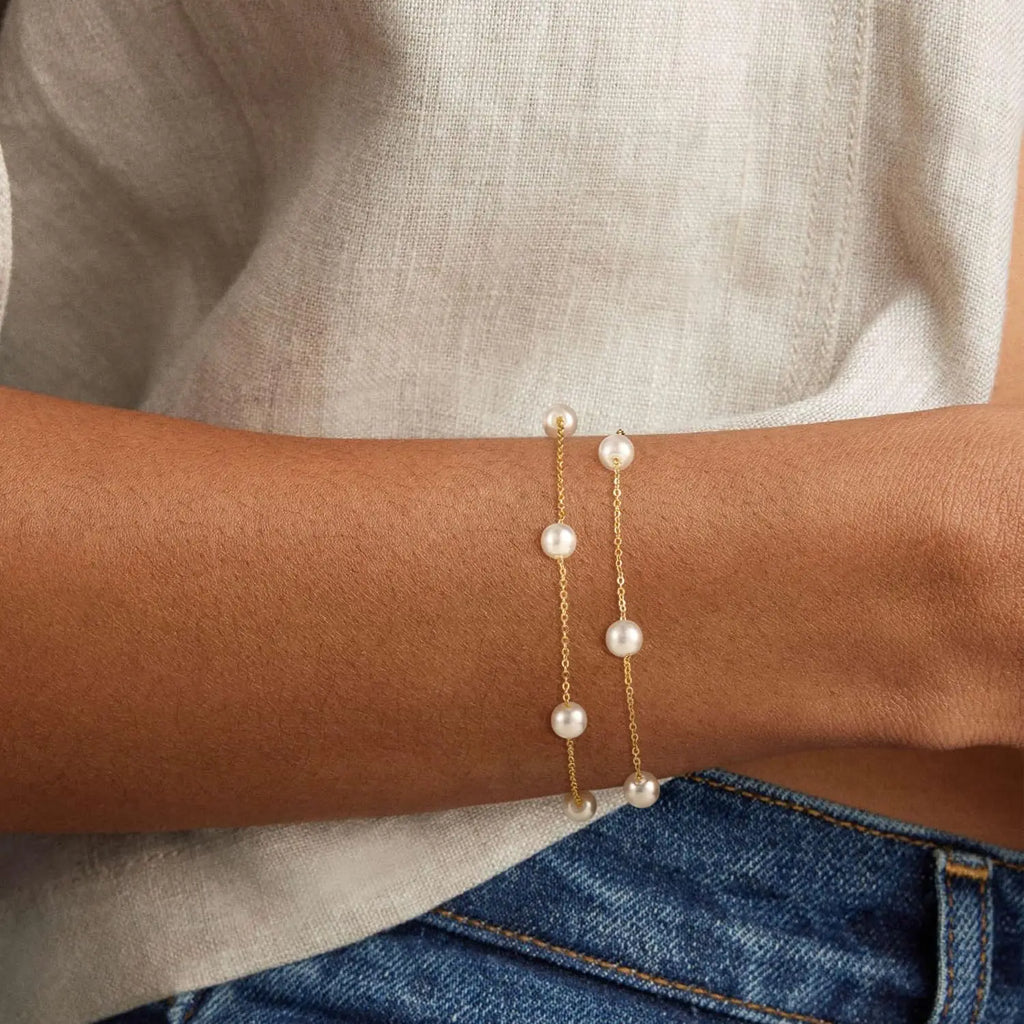 Gold-Tone Faux Pearl Bracelet