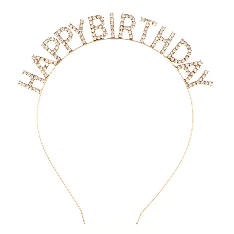 Adult Birthday Rhinestone Tiara Headband