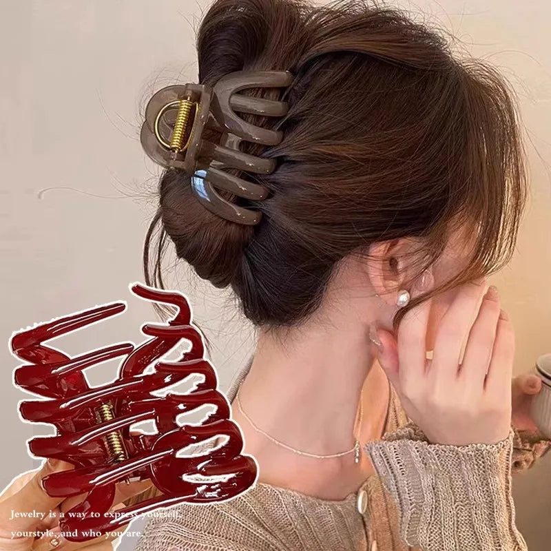 Burgundy Rounded Claw Clip
