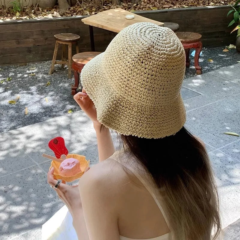 Woven Straw Bucket Hat