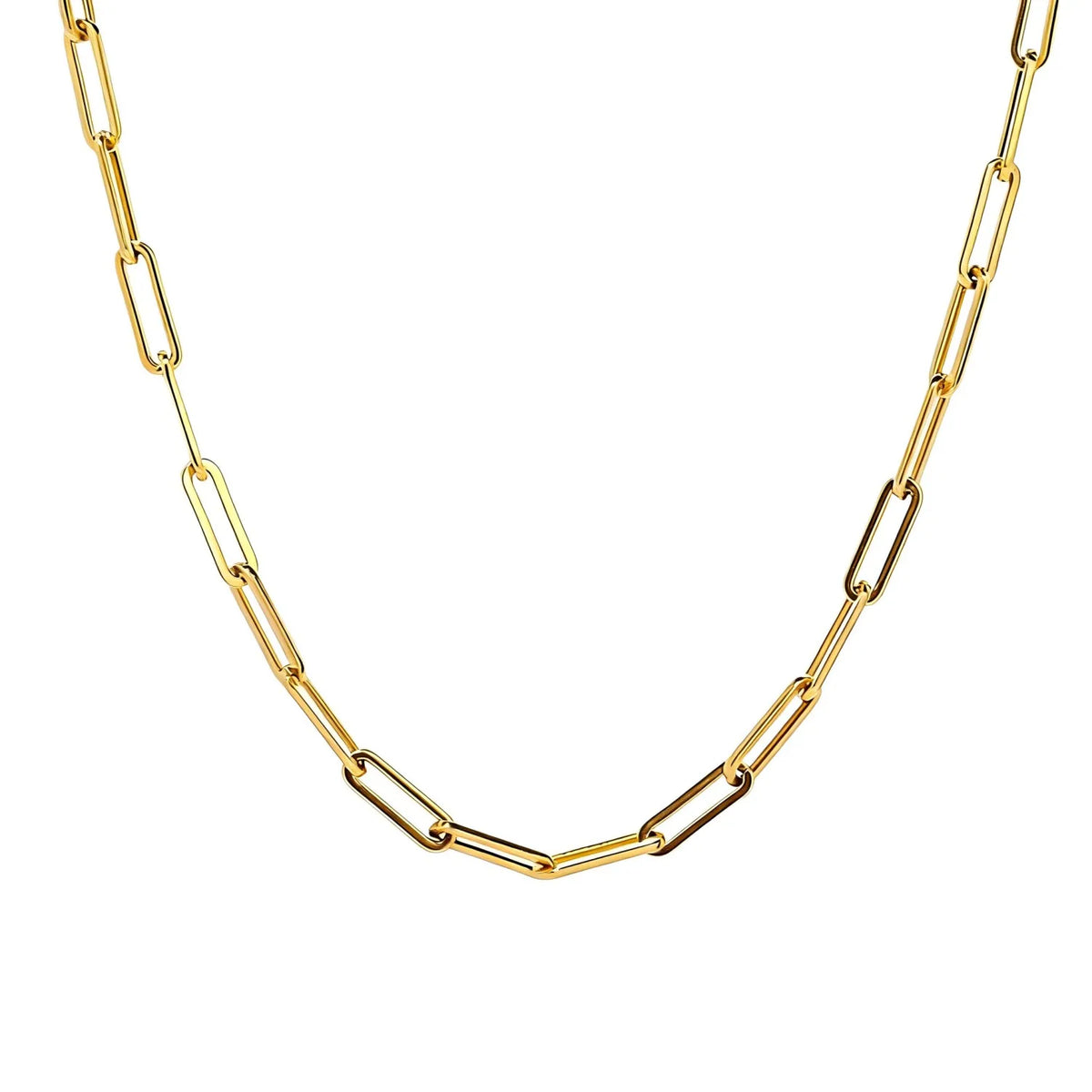 Gold-Tone Paperclip Chain Necklace