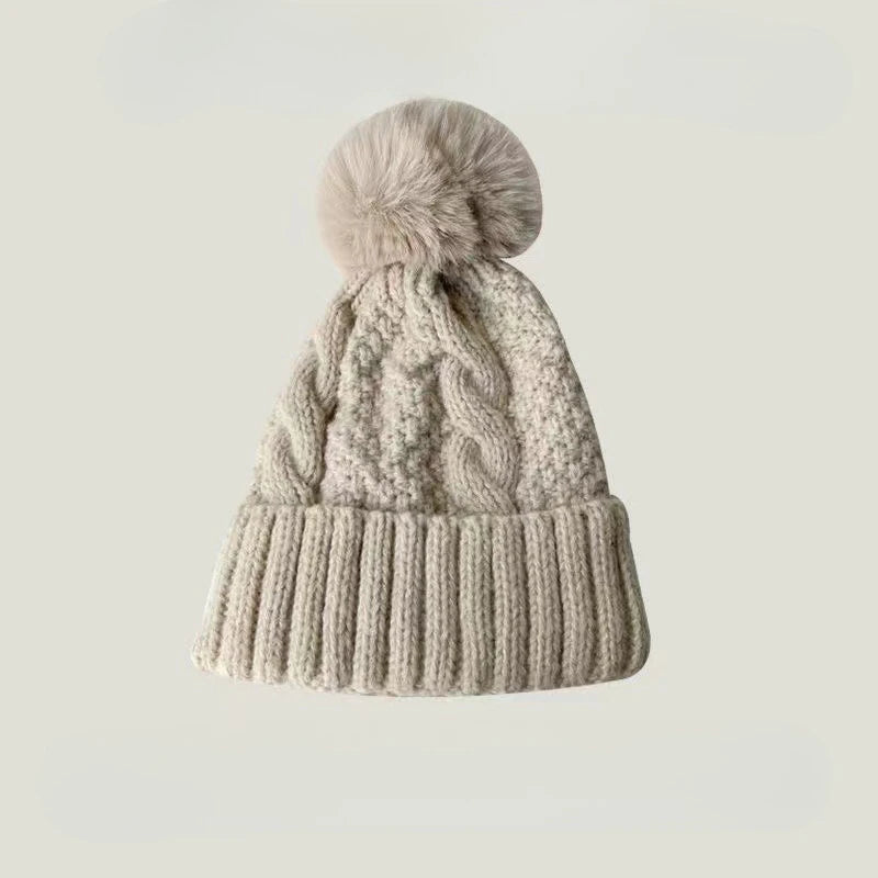 Cable Knit Pom Beanie