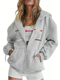 Women's Zip-Up Hoodie with Print