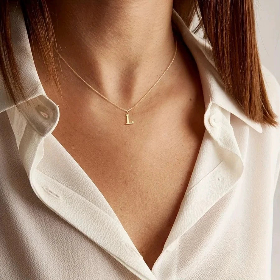 Gold-Tone Initial Pendant Necklace