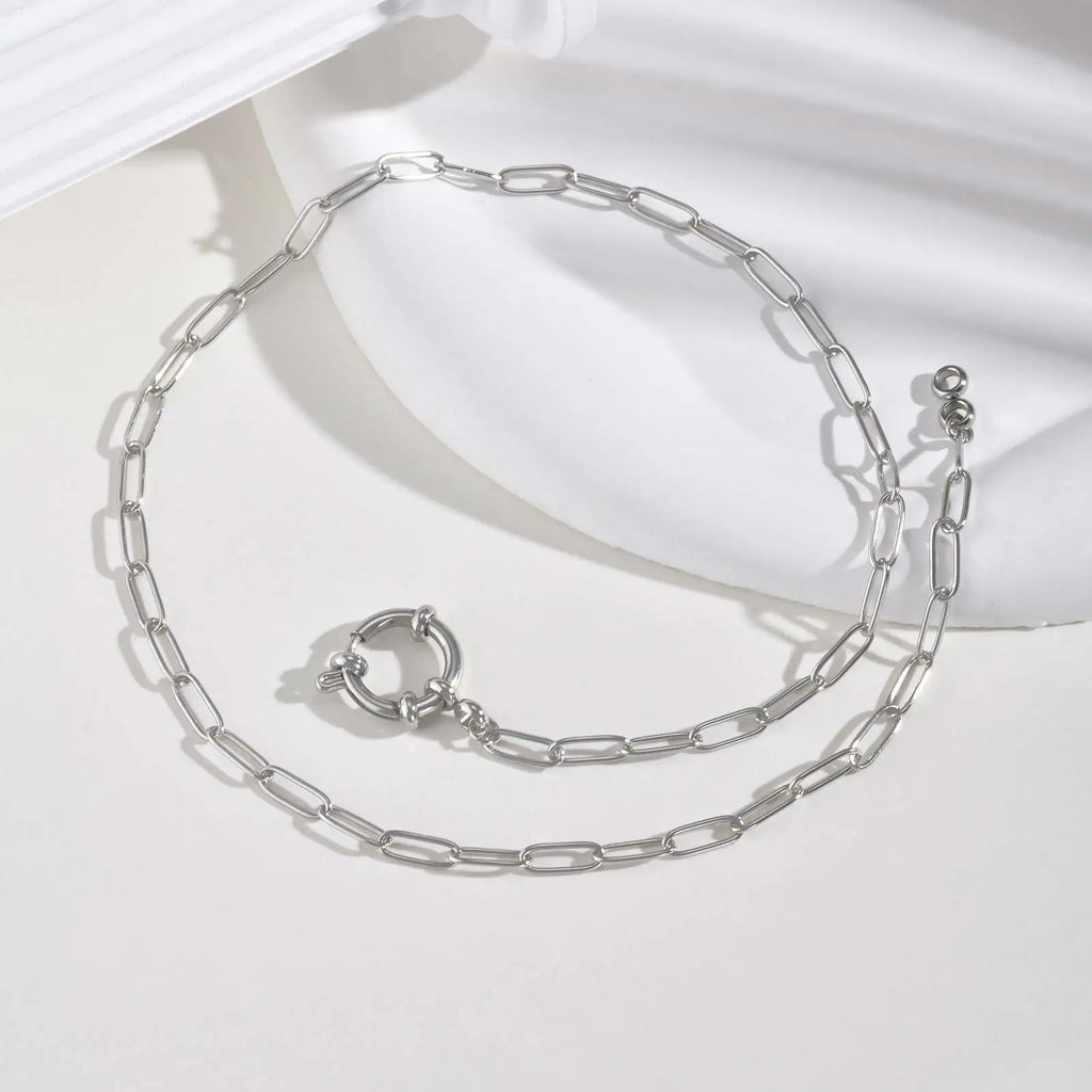 Silver-Tone Paperclip Toggle Necklace
