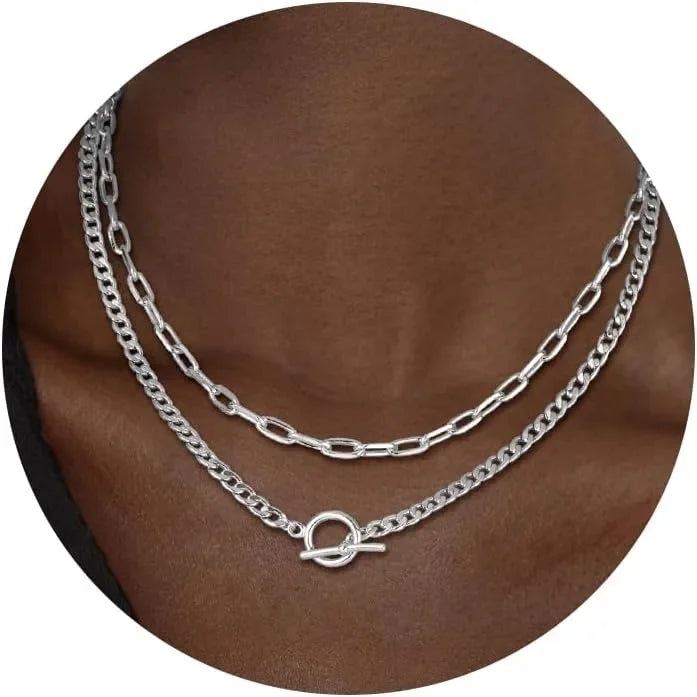 Gold-Tone Layered Chain Necklace