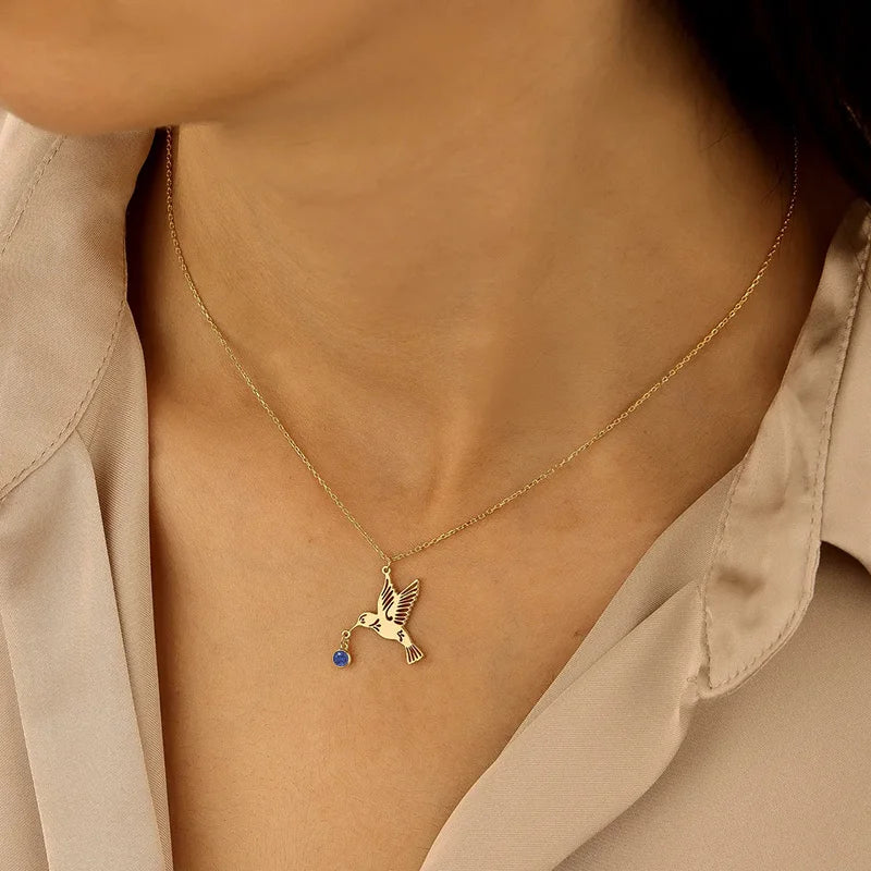 Gold-Tone Birthstone Pendant Necklace