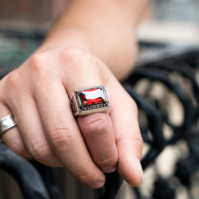Inlaid Stone Ring - Vintage European and American Design