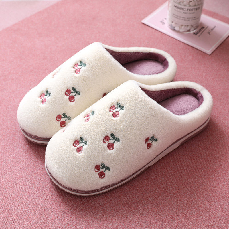 Warm Thick-Bottom Cotton Slippers for Women
