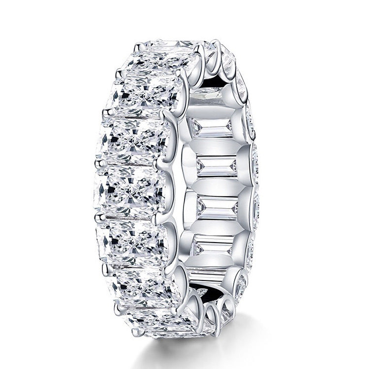 Sterling Silver Ring with Diamond Simulant