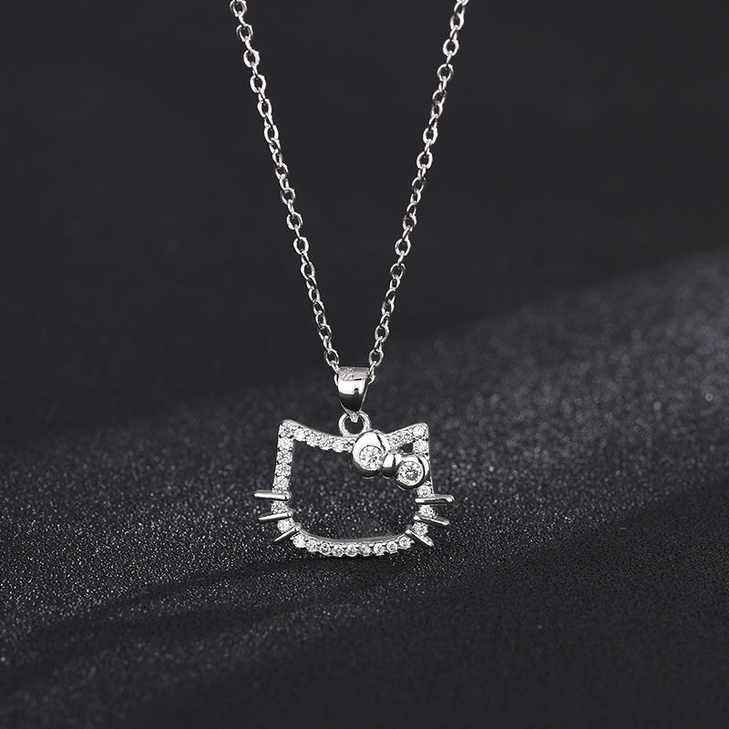 Cute Cartoon Kt Cat Bowknot Clavicle Chain Jewelry